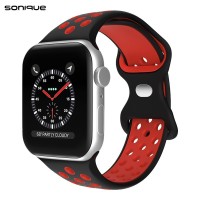 Λουράκι Σιλικόνης Sonique Sport για Apple Watch (38/40/41MM) Μαύρο / Κόκκινο