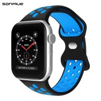 Λουράκι Σιλικόνης Sonique Sport για Apple Watch (38/40/41MM) Μαύρο/Μπλε