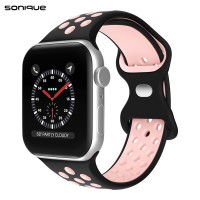 Λουράκι Σιλικόνης Sonique Sport για Apple Watch (38/40/41MM) Μαύρο / Ροζ