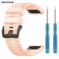 Λουράκι Σιλικόνης Stripe Band Sonique 26mm για Garmin Fenix 3/3HR/5X/5X PLUS/6X/6X PRO/7X/Tactix 7/Tactix Delta/Enduro Ροζ