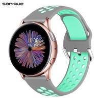 Λουράκι Σιλικόνης Universal Sport Band Sonique 20mm για Samsung, Huawei, Amazfit, Xiaomi, Honor Γκρι / Βεραμάν