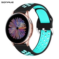 Λουράκι Σιλικόνης Universal Sport Band Sonique 20mm για Samsung, Huawei, Amazfit, Xiaomi, Honor Μαύρο / Γαλάζιο