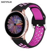 Λουράκι Σιλικόνης Universal Sport Band Sonique 20mm για Samsung, Huawei, Amazfit, Xiaomi, Honor Μαύρο / Μωβ