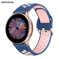 Λουράκι Σιλικόνης Universal Sport Band Sonique 20mm για Samsung, Huawei, Amazfit, Xiaomi, Honor Μπλε/Ροζ