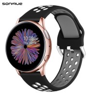 Λουράκι Σιλικόνης Universal Sport Band Sonique 22mm για Samsung, Huawei, Amazfit, Xiaomi, Honor Μαύρο / Γκρι