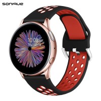 Λουράκι Σιλικόνης Universal Sport Band Sonique 22mm για Samsung, Huawei, Amazfit, Xiaomi, Honor Μαύρο / Κόκκινο