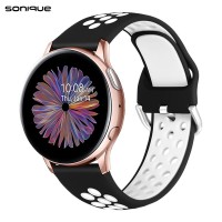 Λουράκι Σιλικόνης Universal Sport Band Sonique 22mm για Samsung, Huawei, Amazfit, Xiaomi, Honor Μαύρο / Λευκό