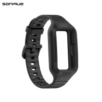 Λουράκι Σιλικόνης Dot Band Sonique για Huawei Band 6 / Huawei Band 7 Μαύρο