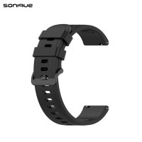 Λουράκι Σιλικόνης Soft Band Sonique 22mm για Amazfit GTR 3/ GTR 4/ GTR 47mm/GTR 3 pro/GTR 2e/GTR 2/3 Stratos/2 Stratos Μαύρο