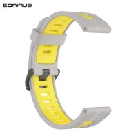 Λουράκι Σιλικόνης Sport Band Sonique 20mm για Amazfit GTS/GTS 2/3/4/GTS 2e/GTS 2mini/GTR 42MM/BIP U/BIP/BIP lite/ZEPP E Γκρι/Κίτρινο