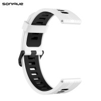 Λουράκι Σιλικόνης Sport Band Sonique 20mm για Amazfit GTS/GTS 2/3/4/GTS 2e/GTS 2mini/GTR 42MM/BIP U/BIP/BIP lite/ZEPP E Λευκό / Μαύρο