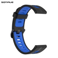 Λουράκι Σιλικόνης Sport Band Sonique 20mm για Amazfit GTS/GTS 2/3/4/GTS 2e/GTS 2mini/GTR 42MM/BIP U/BIP/BIP lite/ZEPP E Μαύρο/Μπλε