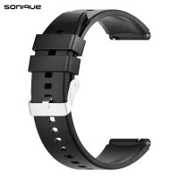 Λουράκι Σιλικόνης Smooth Band Sonique 20mm για Huawei Watch GT3 42mm/GT3Pro 43mm/GT2 42mm Μαύρο