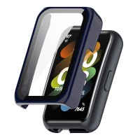 Θήκη Προστασία PC + Tempered Glass Sonique για Huawei Band Band 6 / Band 7 Μπλε Σκούρο