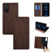 Θήκη Πορτοφόλι Vintage Magnet Wallet Sonique TCL 205 Καφέ