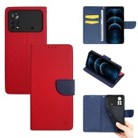 Θήκη Πορτοφόλι Sonique Trend Wallet Xiaomi Poco X4 Pro 5G Κόκκινο / Σκούρο Μπλε