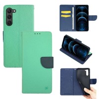 Θήκη Πορτοφόλι Sonique Trend Wallet Samsung Galaxy S23 Βεραμάν / Σκούρο Μπλε