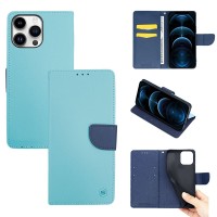 Θήκη Πορτοφόλι Sonique Trend Wallet Apple iPhone 14 Pro Max Σιέλ / Σκούρο Μπλε