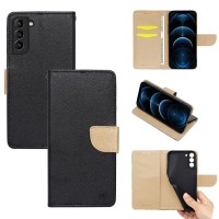 Θήκη Πορτοφόλι Sonique Trend Wallet Samsung Galaxy S21 Μαύρο / Χρυσό