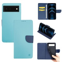 Θήκη Πορτοφόλι Sonique Trend Wallet Google Pixel 6 5G Σιέλ / Σκούρο Μπλε