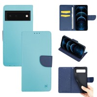 Θήκη Πορτοφόλι Sonique Trend Wallet Google Pixel 6 Pro Σιέλ / Σκούρο Μπλε