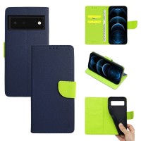 Θήκη Πορτοφόλι Sonique Trend Wallet Google Pixel 6 Pro Σκούρο Μπλε / Λαχανί