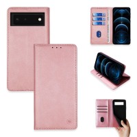 Θήκη Πορτοφόλι Vintage Magnet Wallet Sonique Google Pixel 6 5G Ροζ Χρυσό