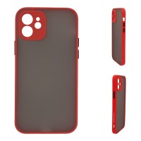 Θήκη Σιλικόνης Color Button Bumper Sonique Apple iPhone 12 Κόκκινο