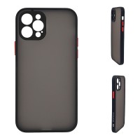Θήκη Σιλικόνης Color Button Bumper Sonique Apple iPhone 12 Pro Μαύρο