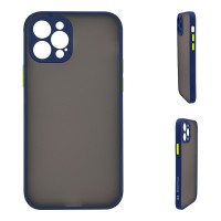 Θήκη Σιλικόνης Color Button Bumper Sonique Apple iPhone 12 Pro Μπλέ