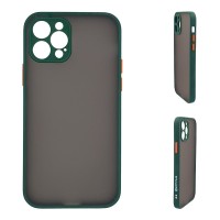 Θήκη Σιλικόνης Color Button Bumper Sonique Apple iPhone 12 Pro Πράσινο Σκούρο
