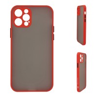 Θήκη Σιλικόνης Color Button Bumper Sonique Apple iPhone 12 Pro Max Κόκκινο