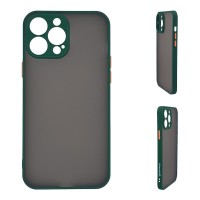 Θήκη Σιλικόνης Color Button Bumper Sonique Apple iPhone 13 Pro Max Πράσινο Σκούρο