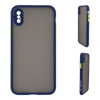 Θήκη Σιλικόνης Color Button Bumper Sonique Apple iPhone X / iPhone XS Μπλέ