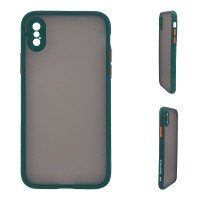 Θήκη Σιλικόνης Color Button Bumper Sonique Apple iPhone X / iPhone XS Πράσινο Σκούρο