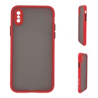 Θήκη Σιλικόνης Color Button Bumper Sonique Apple iPhone XS MAX Κόκκινο