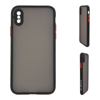 Θήκη Σιλικόνης Color Button Bumper Sonique Apple iPhone XS MAX Μαύρο
