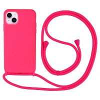 Θήκη Σιλικόνης με Κορδόνι CarryHang Sonique Apple iPhone 14 Φούξια