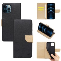 Θήκη Πορτοφόλι Sonique Trend Wallet Apple iPhone 12 Pro Max Μαύρο / Χρυσό