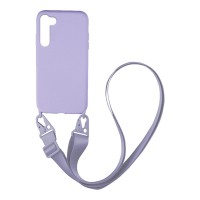 Θήκη Σιλικόνης με Strap CarryHang Sonique Samsung Galaxy S23 Λιλά