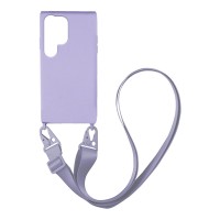 Θήκη Σιλικόνης με Strap CarryHang Sonique Samsung Galaxy S23 Ultra Λιλά