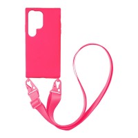Θήκη Σιλικόνης με Strap CarryHang Sonique Samsung Galaxy S23 Ultra Φούξια