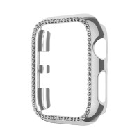 Θήκη Προστασία Luxury Diamond PC + Tempered Glass Sonique για Apple Watch 1/2/3 38 mm Ασημί
