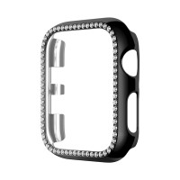 Θήκη Προστασία Luxury Diamond PC + Tempered Glass Sonique για Apple Watch 1/2/3 42mm Μαύρο