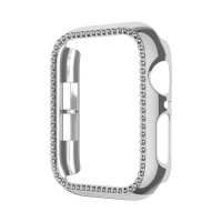 Θήκη Προστασία Luxury Diamond PC + Tempered Glass Sonique για Apple Watch 4/5/6/SE/SE 22 44mm Ασημί