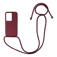 Θήκη Σιλικόνης με Κορδόνι CarryHang Sonique Xiaomi Redmi Note 12 Pro Plus Μπορντό