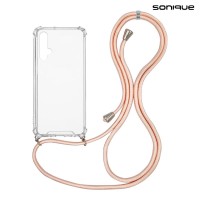 Θήκη Σιλικόνης με Κορδόνι Sonique Armor Clear Honor 20 / Nova 5T Ροζ Σατινέ