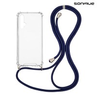 Θήκη Σιλικόνης με Κορδόνι Sonique Armor Clear Honor 20 / Nova 5T Μπλε Σκούρο