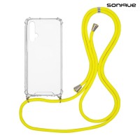 Θήκη Σιλικόνης με Κορδόνι Sonique Armor Clear Honor 20 / Nova 5T Κίτρινο