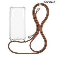 Θήκη Σιλικόνης με Κορδόνι Sonique Armor Clear Honor 20 / Nova 5T Καφέ